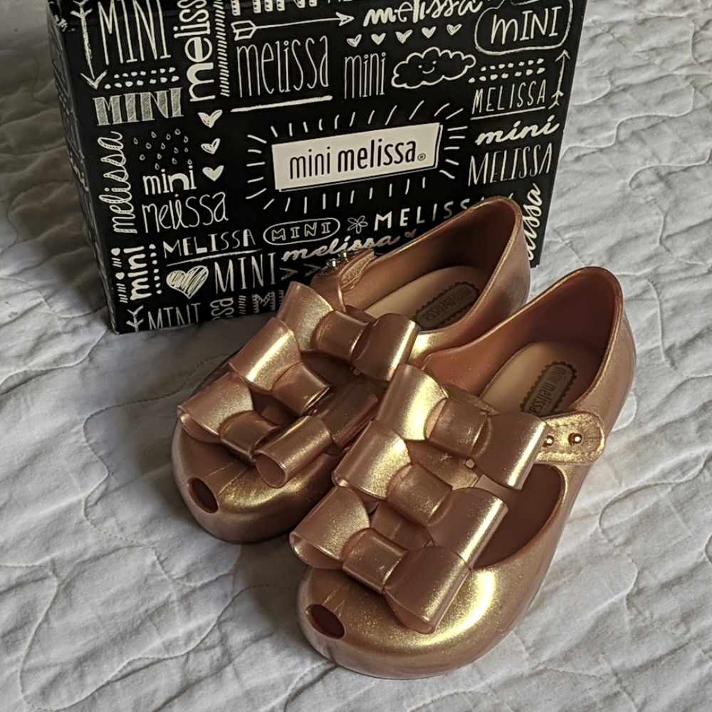 Mini Melissa tripple bow dress shoes 10T